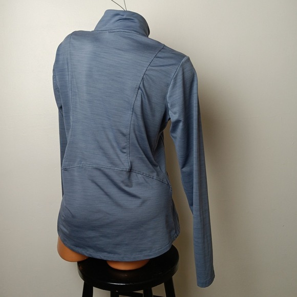 Eddie Bauer Womens Blue Gray Kangaroo Pocket QTR Zip Pullover - Large - Picture 2 of 16